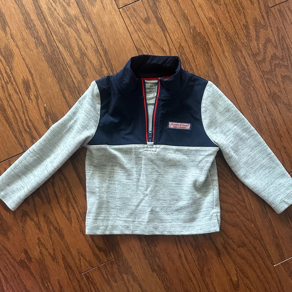 Vineyard Vines Kids' Navy and Gray Quarter-Zip Sweatshirt
